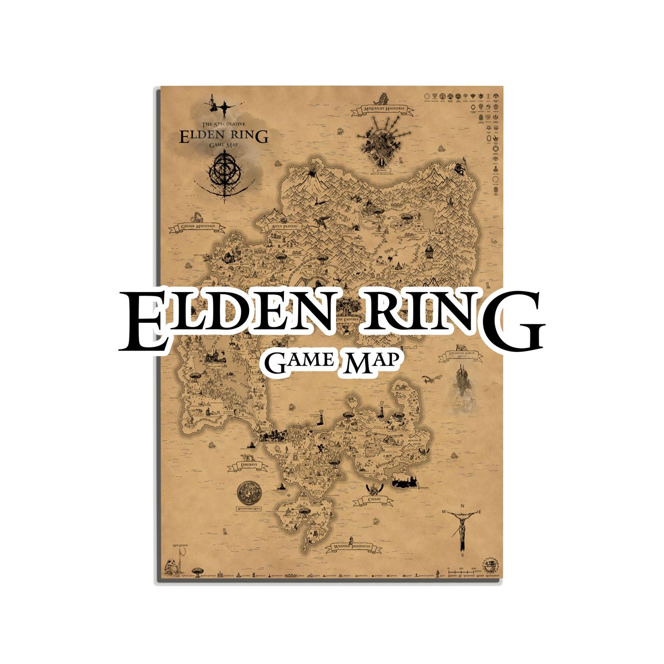 Speculative Elden Ring World Map, Lands Between Poster