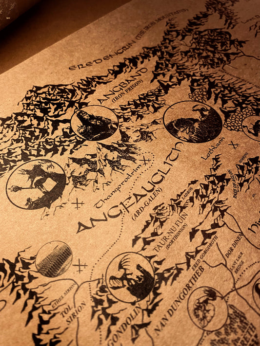 Tolkien Universe Map, Middle Earth, Beleriand and Numenore Map