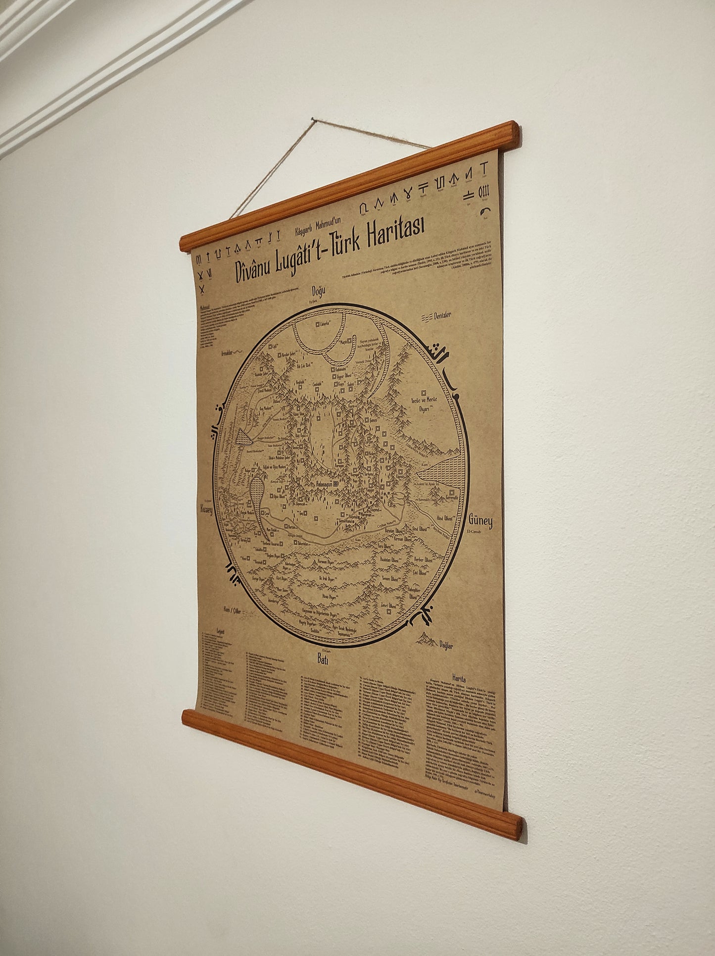 Map of Mahmud al-Kashgari's Divanu Lugatit Turk