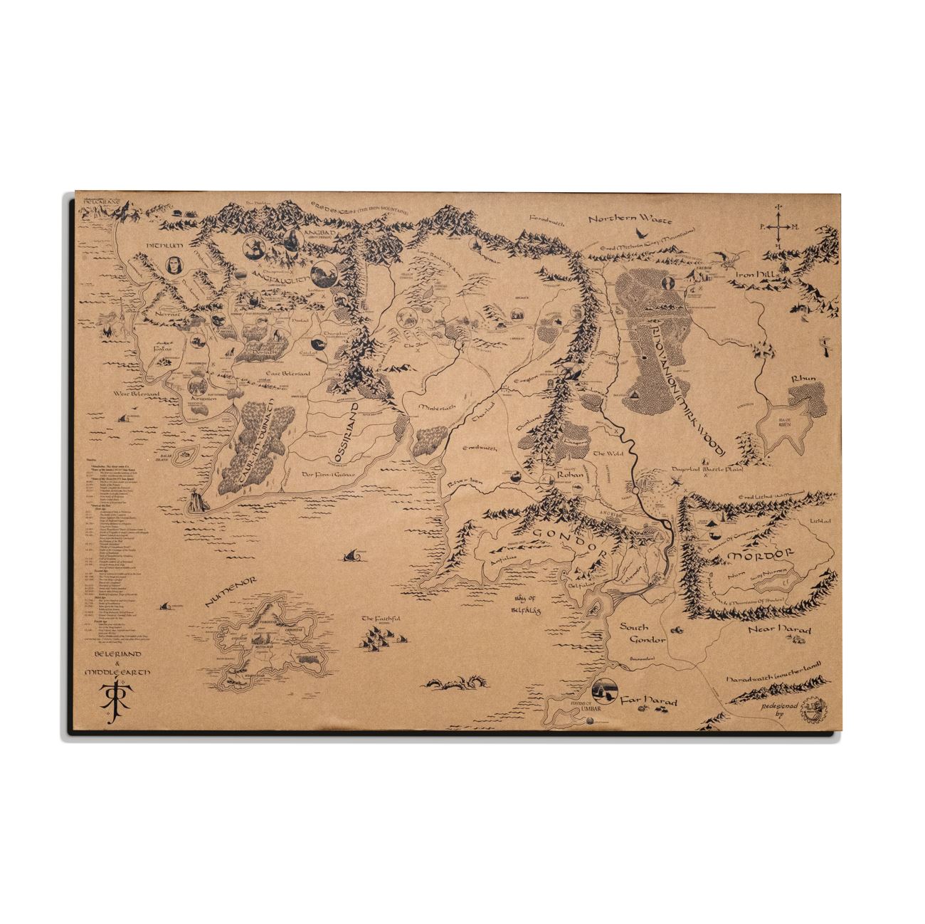 Tolkien Universe Map, Middle Earth, Beleriand and Numenore Map