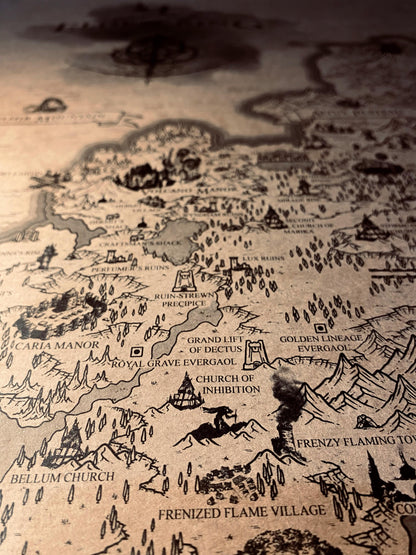 Speculative Elden Ring World Map, Lands Between Poster