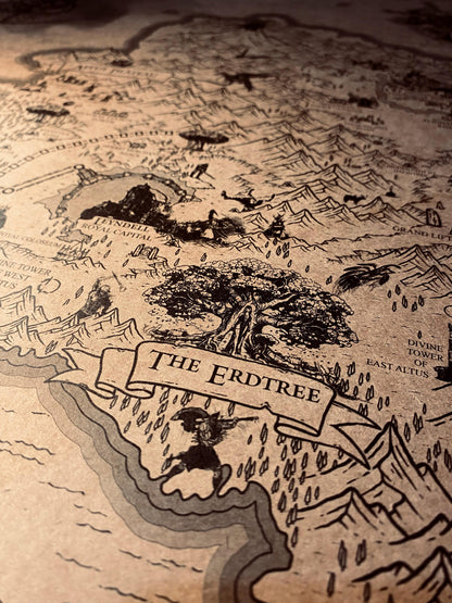 Speculative Elden Ring World Map, Lands Between Poster