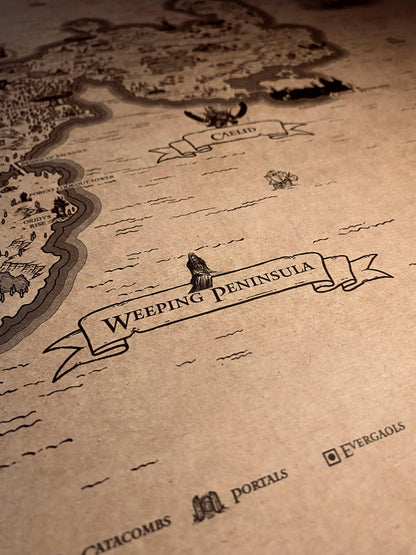 Speculative Elden Ring World Map, Lands Between Poster