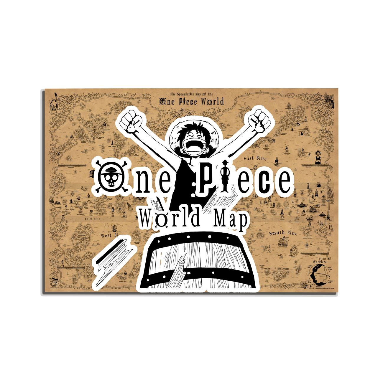 Carte du monde One Piece, Affiche de Monkey D Luffy