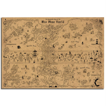 Carte du monde One Piece, Affiche de Monkey D Luffy