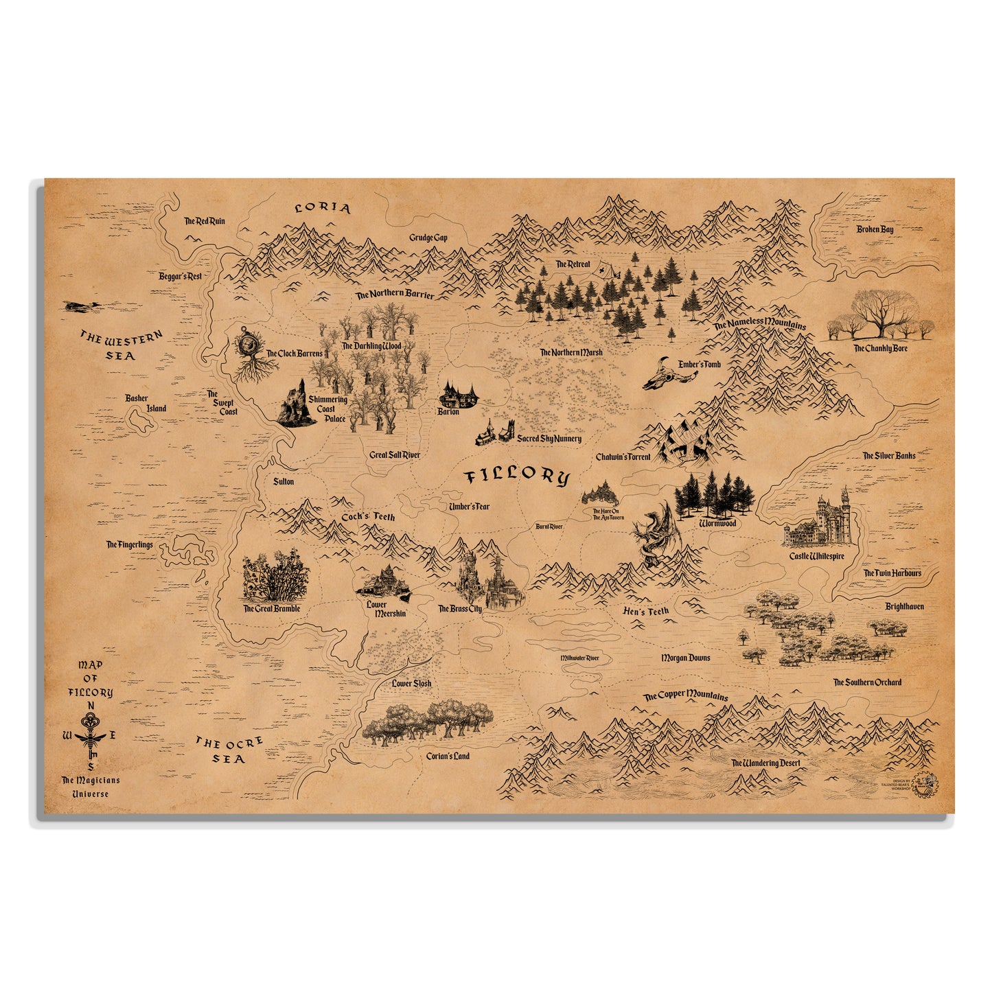 Fillory Further Map, Lev Grossman's The Magicians World Map