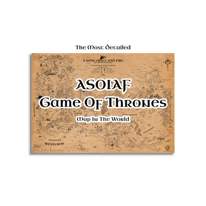 Game Of Thrones The Known World Map, ASOIAF Universe Westeros and Essos Map