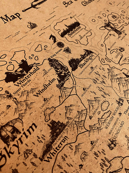 The Elder Scroll World Map, Tamriel Continent and Nirn Map