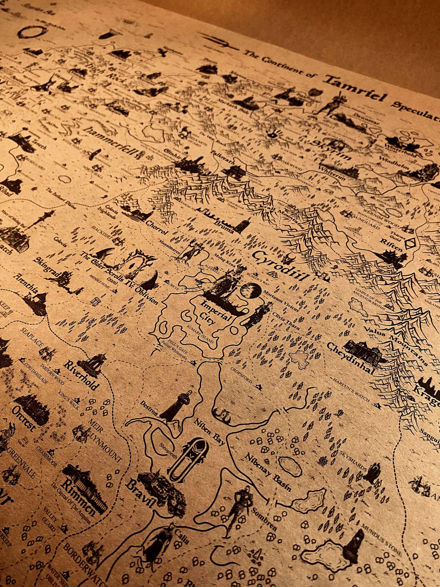 The Elder Scroll World Map, Tamriel Continent and Nirn Map