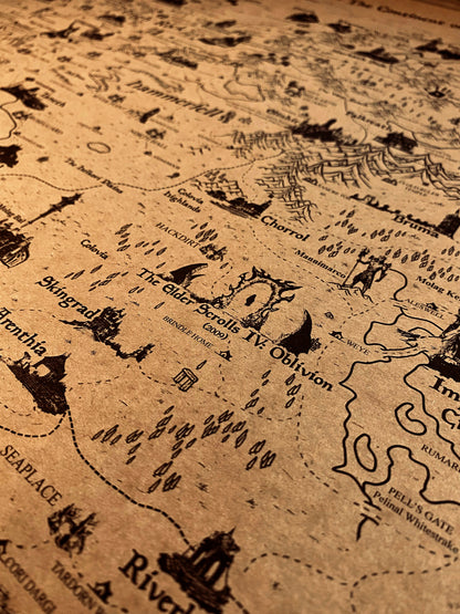 The Elder Scroll World Map, Tamriel Continent and Nirn Map
