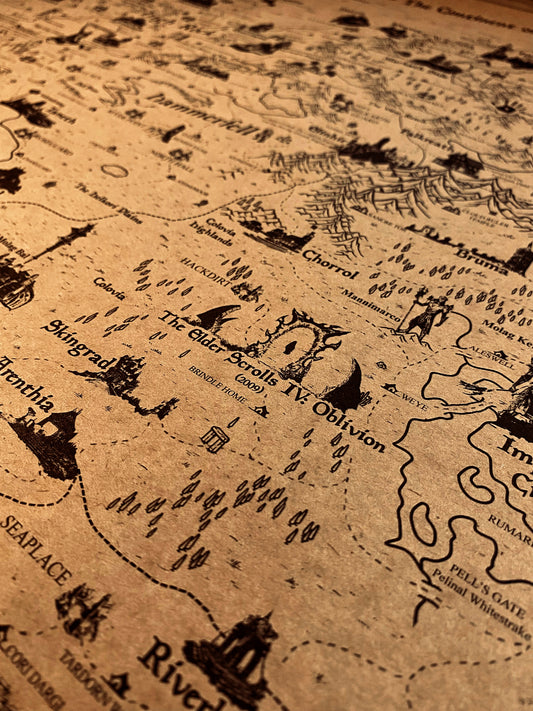 The Elder Scroll World Map, Tamriel Continent and Nirn Map
