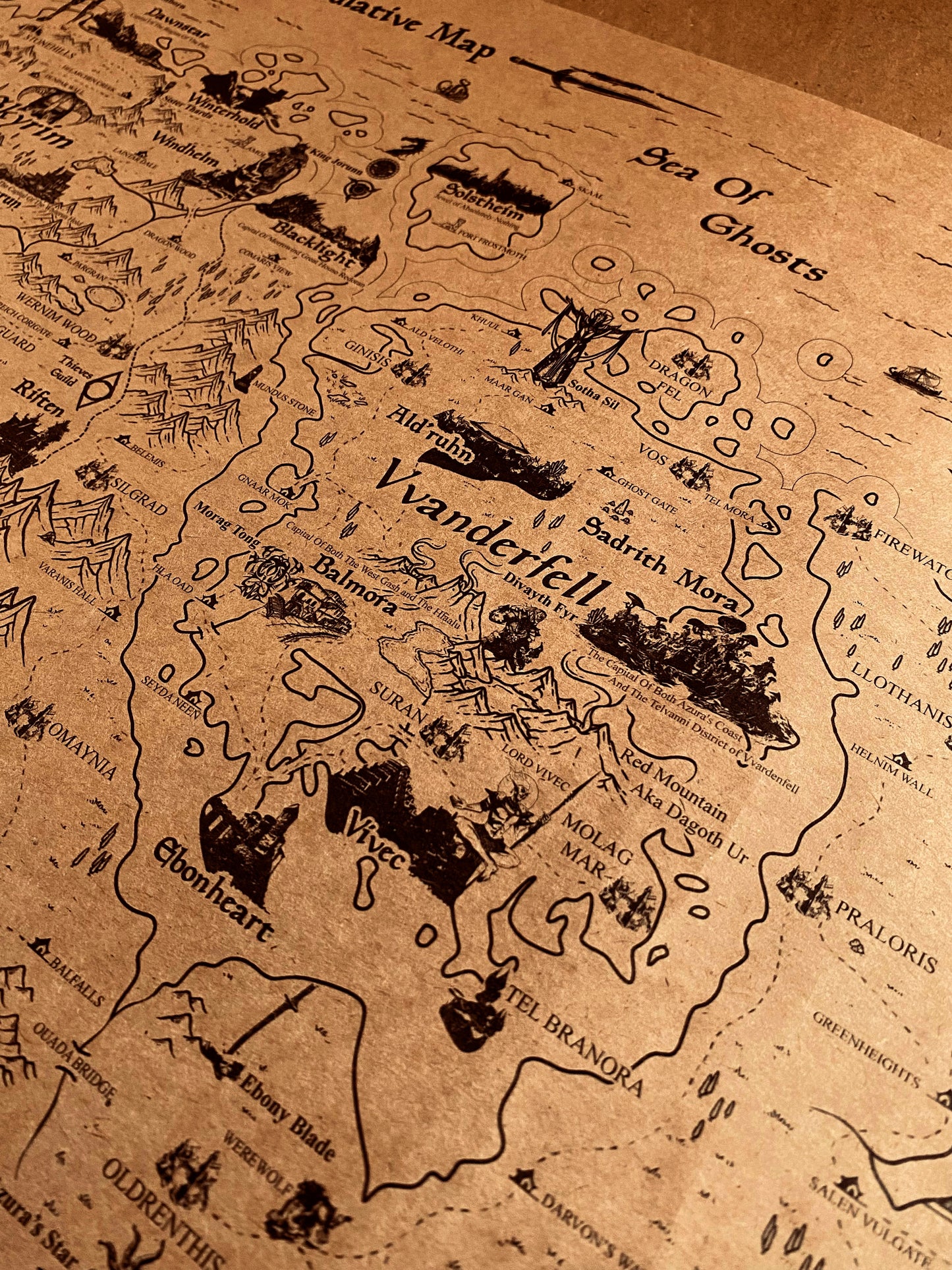 The Elder Scroll World Map, Tamriel Continent and Nirn Map