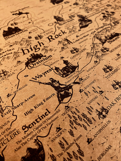 The Elder Scroll World Map, Tamriel Continent and Nirn Map