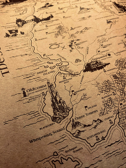 Game Of Thrones The Known World Map, ASOIAF Universe Westeros and Essos Map
