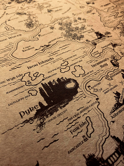 Game Of Thrones The Known World Map, ASOIAF Universe Westeros and Essos Map