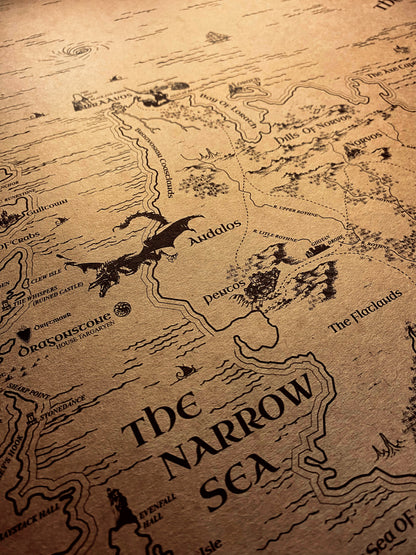 Game Of Thrones The Known World Map, ASOIAF Universe Westeros and Essos Map