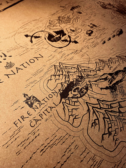 Avatar Le dernier maître de l'air : Carte du monde spéculative