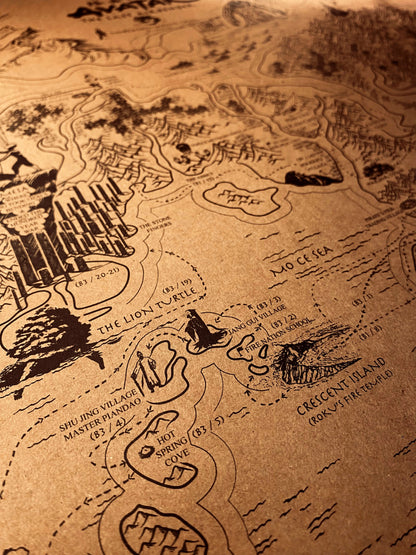 Avatar Le dernier maître de l'air : Carte du monde spéculative