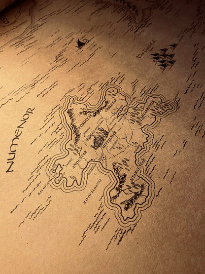 Tolkien Universe Map, Middle Earth, Beleriand and Numenore Map