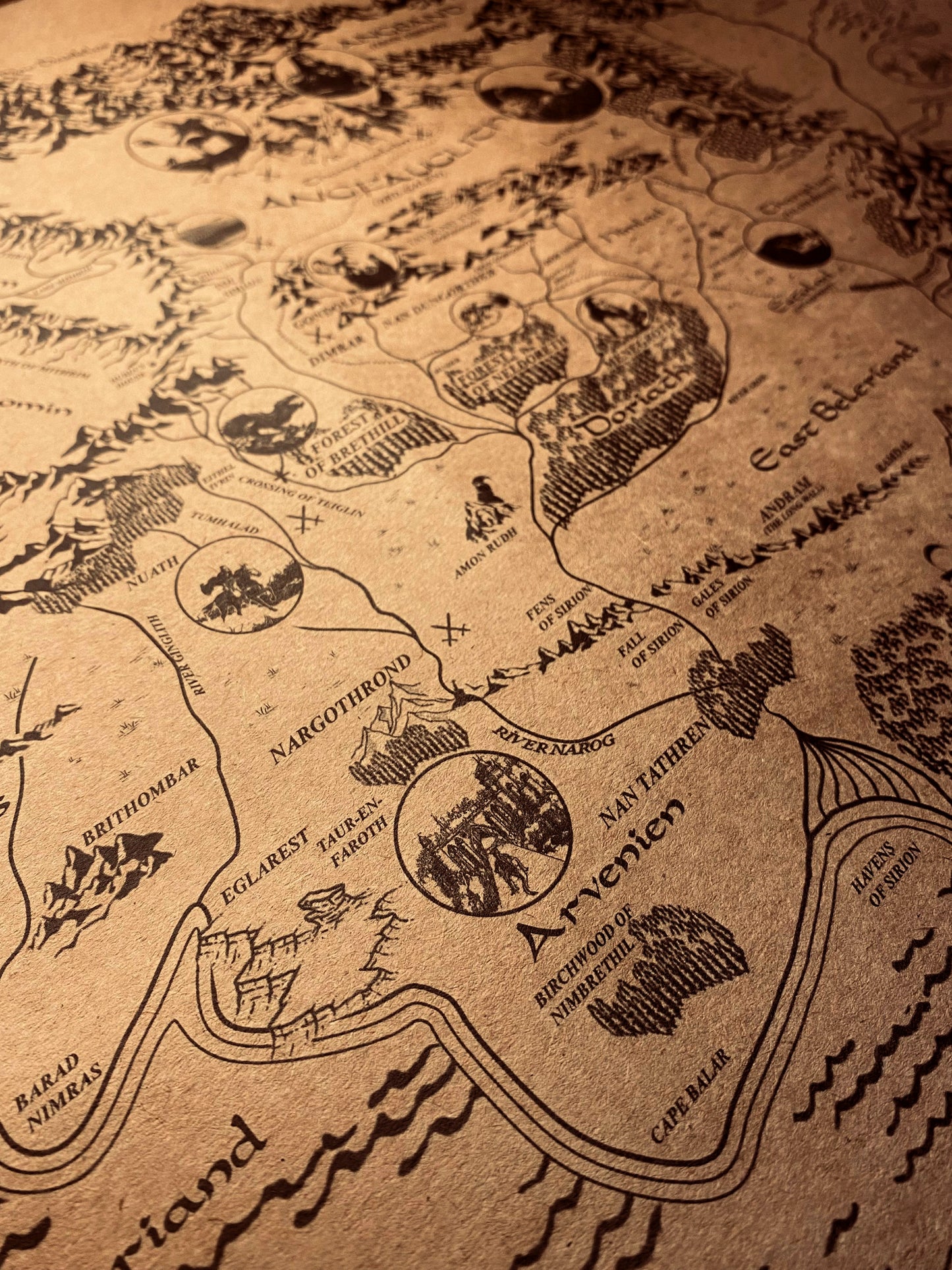 Tolkien Universe Map, Middle Earth, Beleriand and Numenore Map