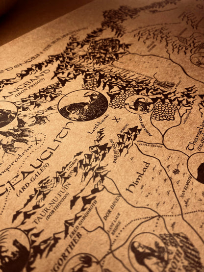 Tolkien Universe Map, Middle Earth, Beleriand and Numenore Map