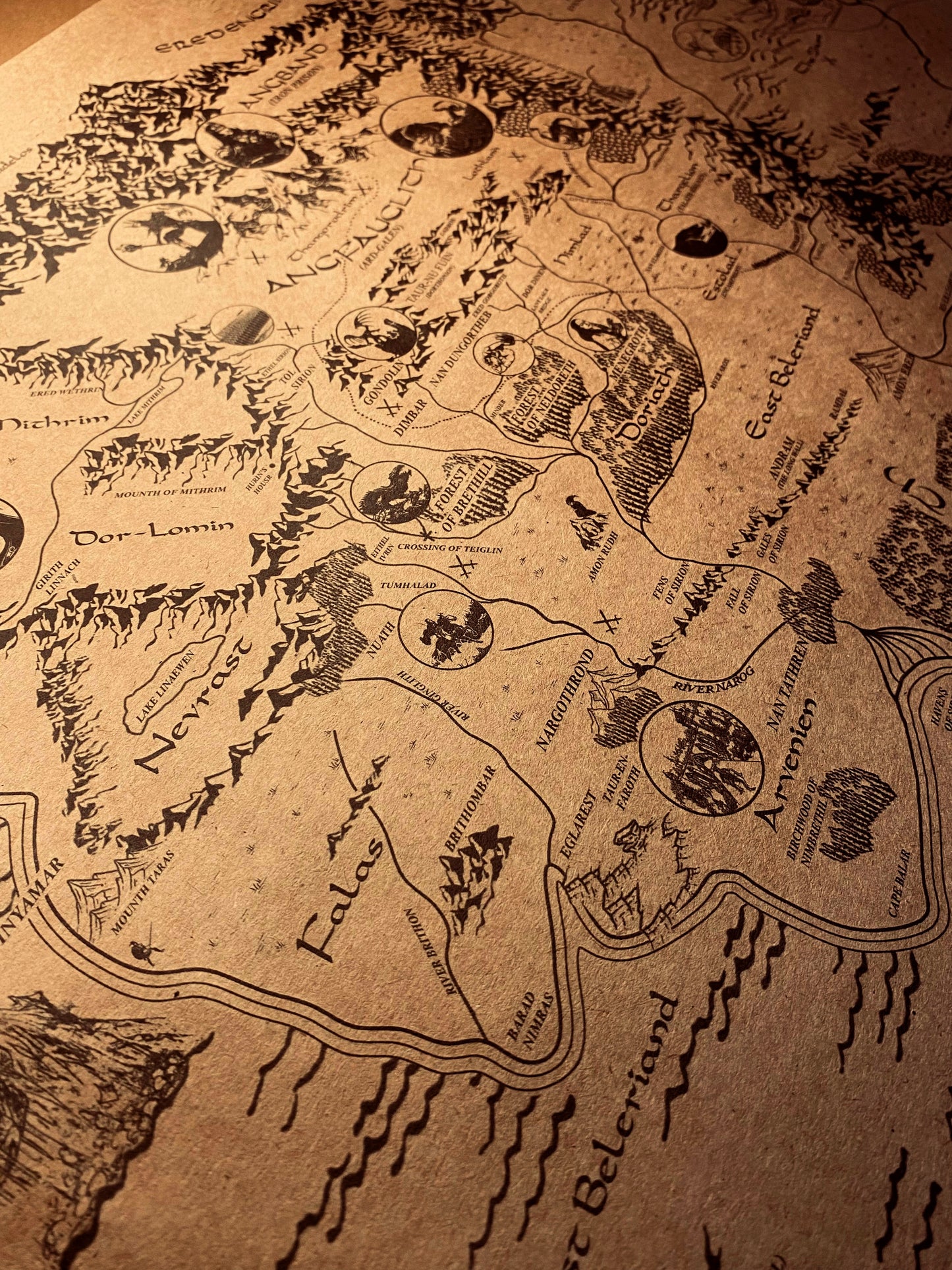 Tolkien Universe Map, Middle Earth, Beleriand and Numenore Map