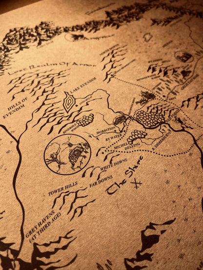 Tolkien Universe Map, Middle Earth, Beleriand and Numenore Map