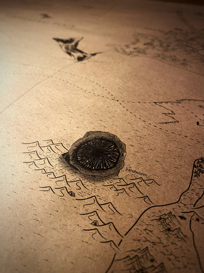 The Planet of Arrakis, Frank Herbert's Dune Universe Map