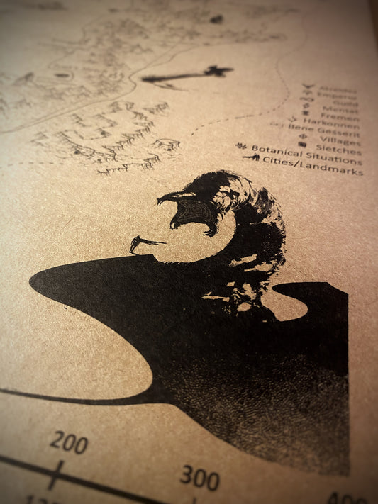 The Planet of Arrakis, Frank Herbert's Dune Universe Map