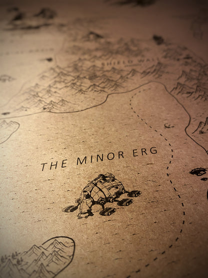 The Planet of Arrakis, Frank Herbert's Dune Universe Map