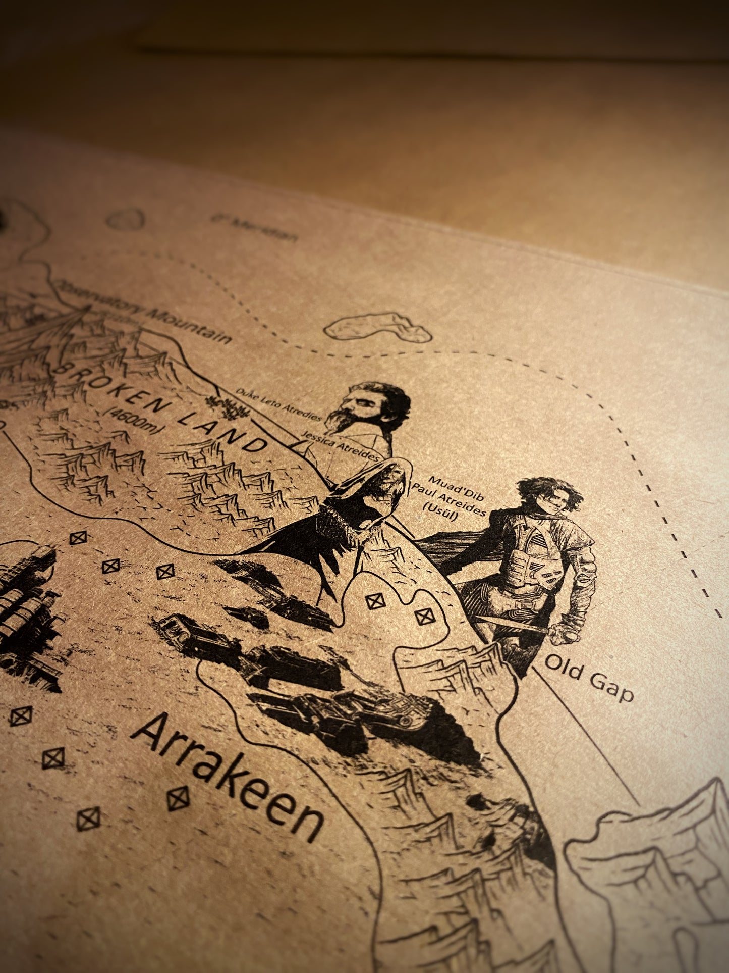 The Planet of Arrakis, Frank Herbert's Dune Universe Map
