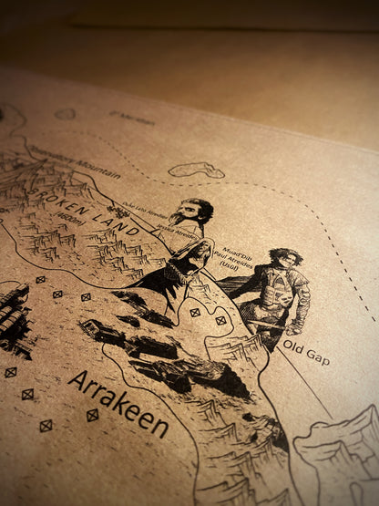 The Planet of Arrakis, Frank Herbert's Dune Universe Map