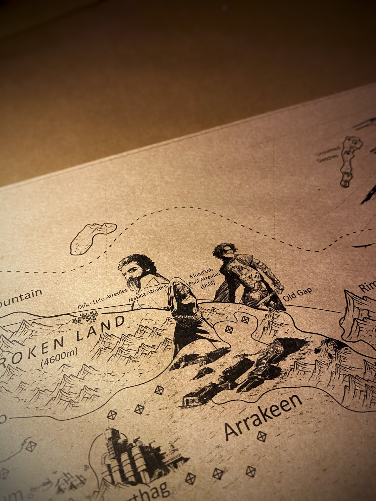 The Planet of Arrakis, Frank Herbert's Dune Universe Map