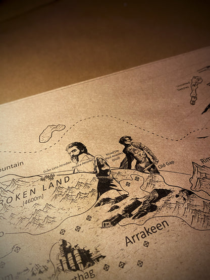 The Planet of Arrakis, Frank Herbert's Dune Universe Map