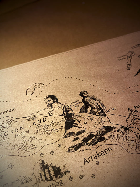 The Planet of Arrakis, Frank Herbert's Dune Universe Map