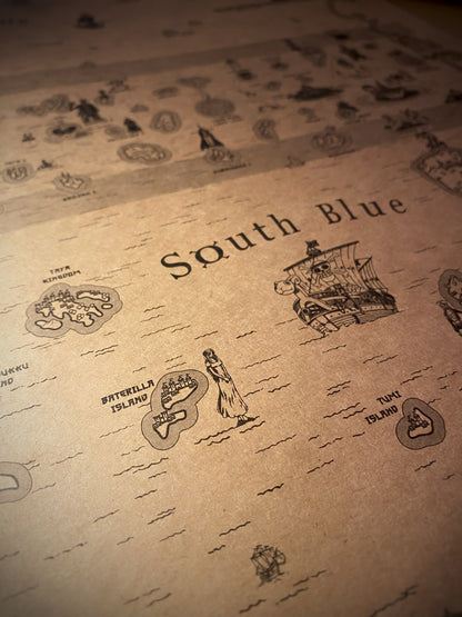 Carte du monde One Piece, Affiche de Monkey D Luffy