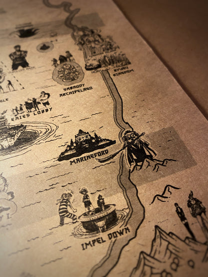 Carte du monde One Piece, Affiche de Monkey D Luffy