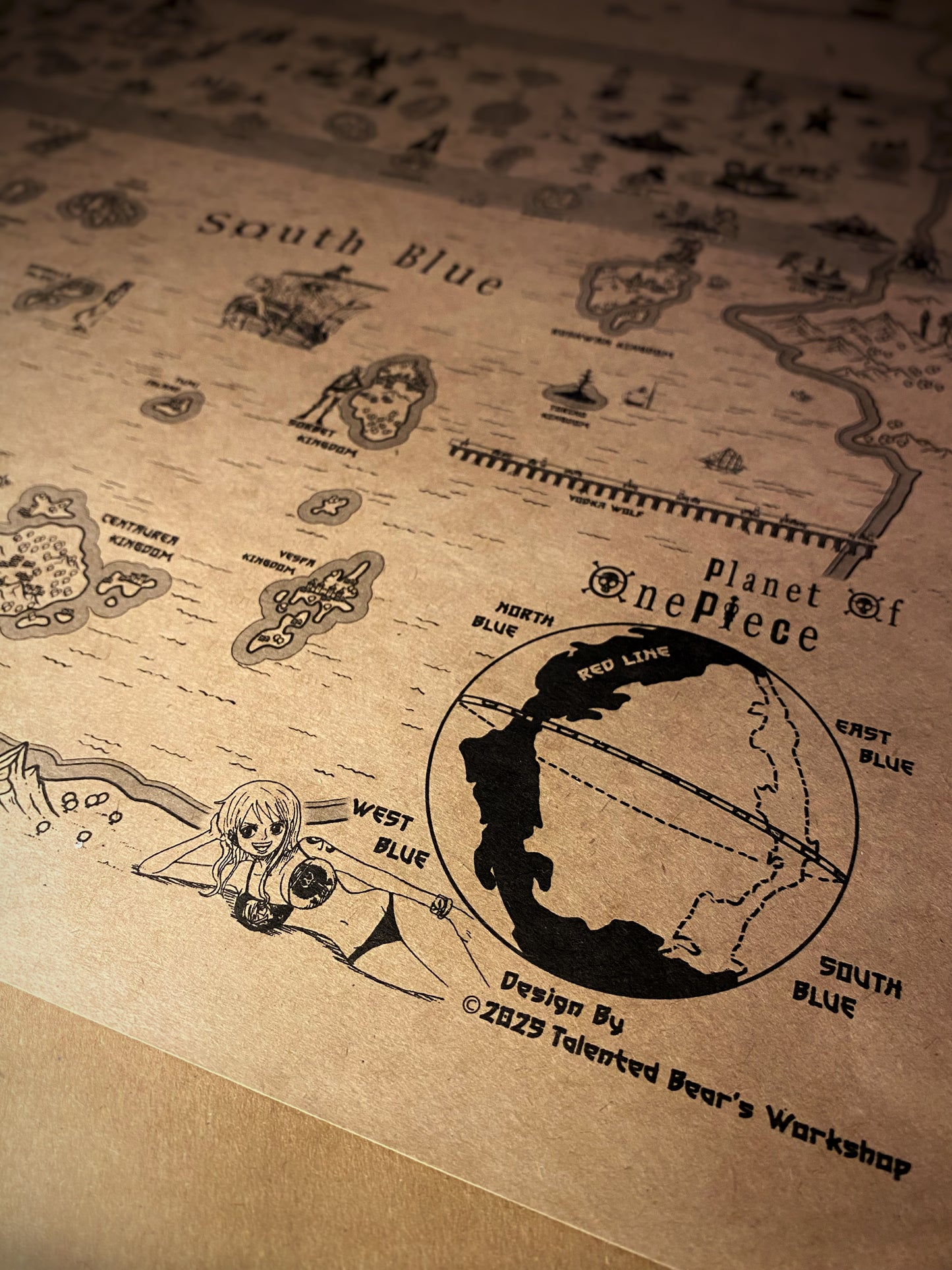 Carte du monde One Piece, Affiche de Monkey D Luffy