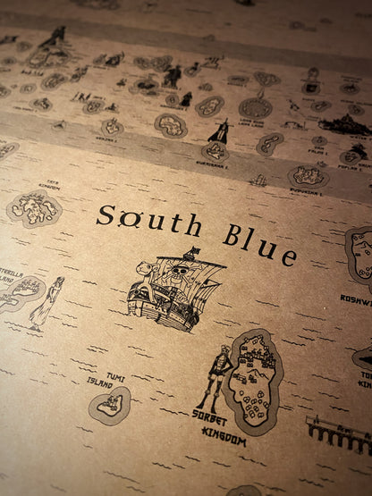 Carte du monde One Piece, Affiche de Monkey D Luffy