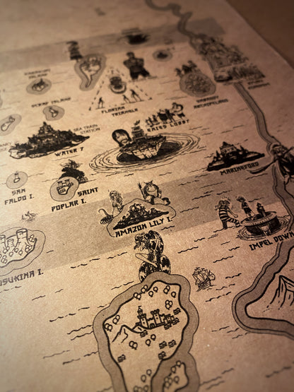 Carte du monde One Piece, Affiche de Monkey D Luffy