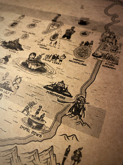 Carte du monde One Piece, Affiche de Monkey D Luffy