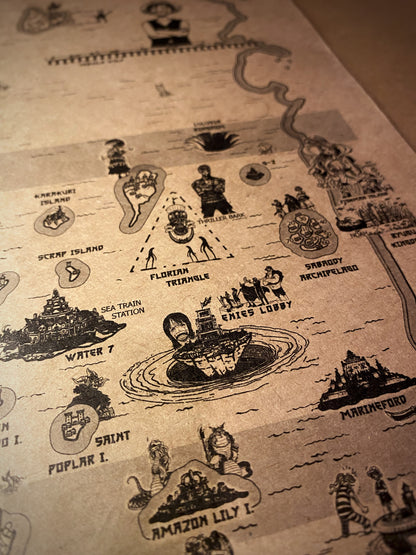 Carte du monde One Piece, Affiche de Monkey D Luffy