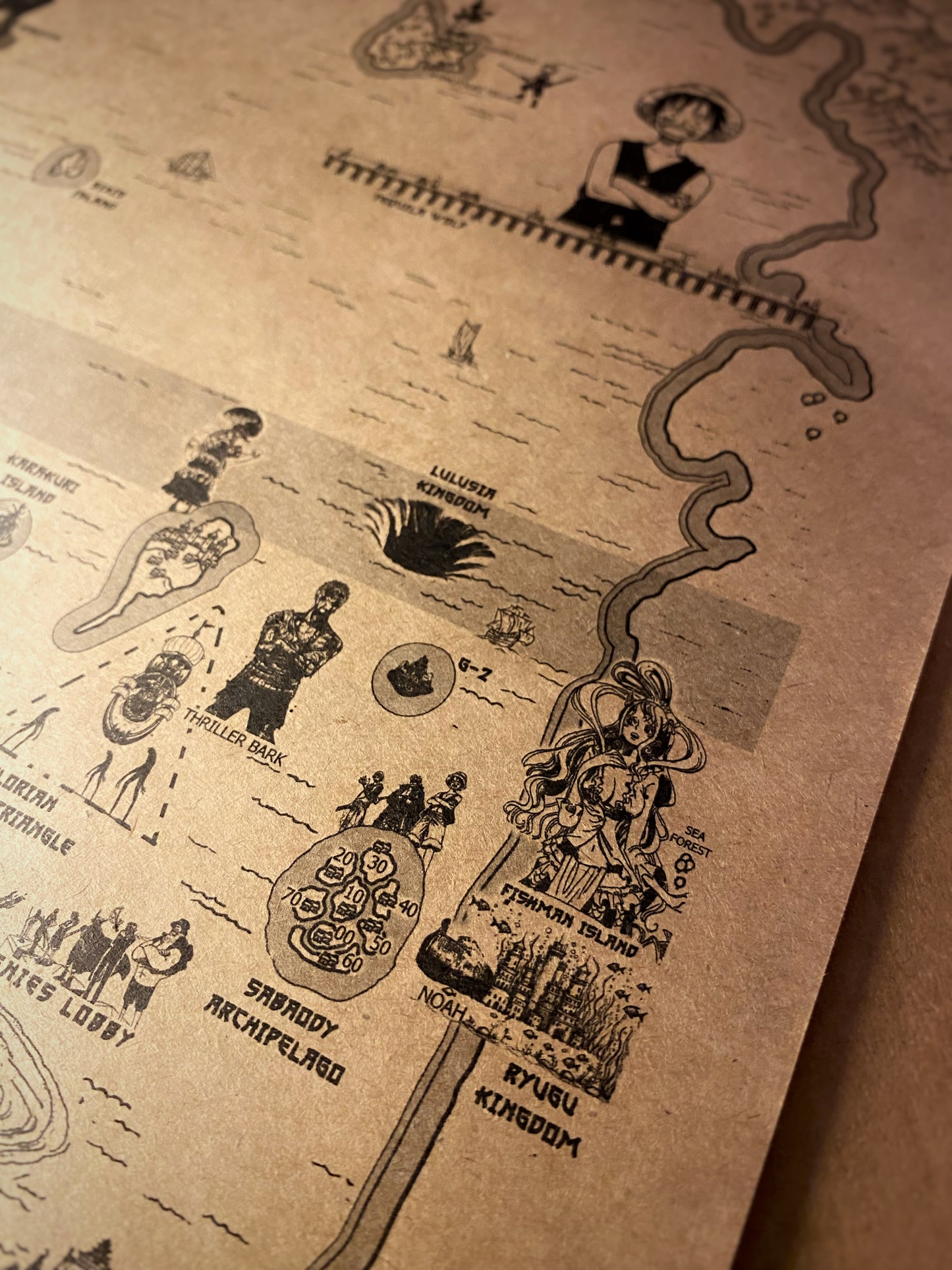 Carte du monde One Piece, Affiche de Monkey D Luffy