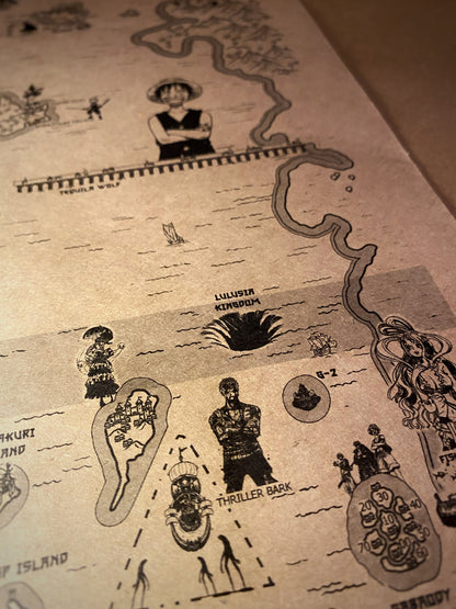 Carte du monde One Piece, Affiche de Monkey D Luffy