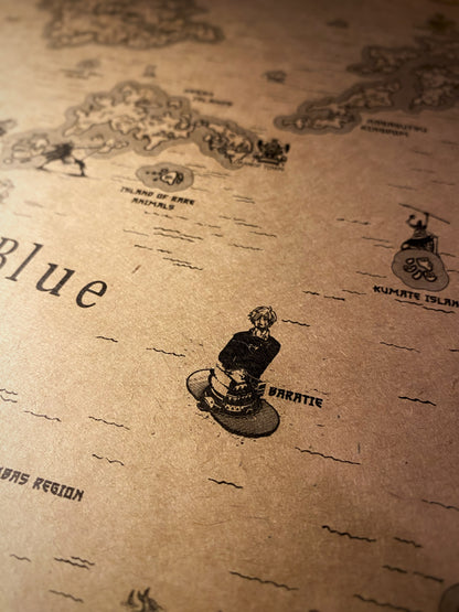 Carte du monde One Piece, Affiche de Monkey D Luffy