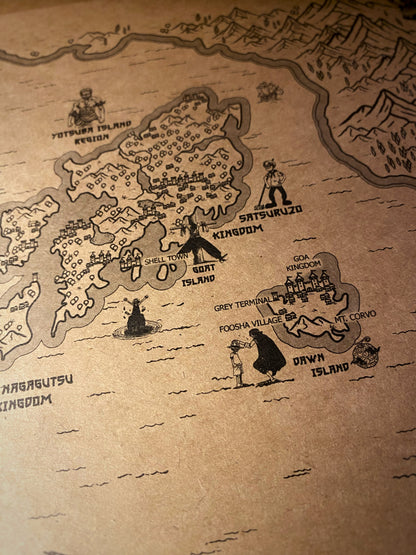 Carte du monde One Piece, Affiche de Monkey D Luffy