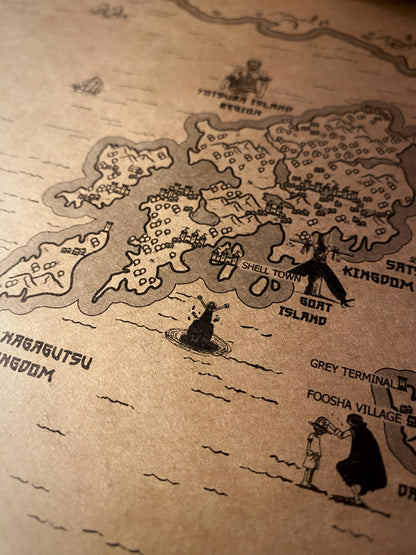 Carte du monde One Piece, Affiche de Monkey D Luffy