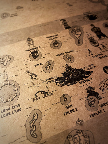 Carte du monde One Piece, Affiche de Monkey D Luffy