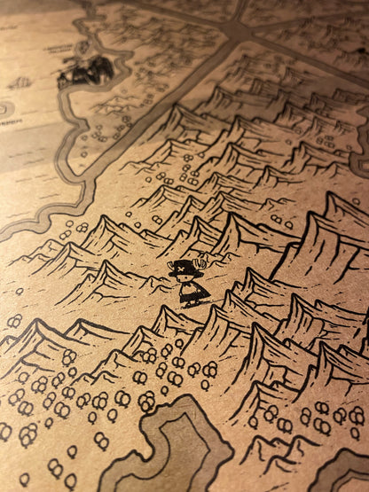 Carte du monde One Piece, Affiche de Monkey D Luffy