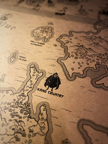 Carte du monde One Piece, Affiche de Monkey D Luffy